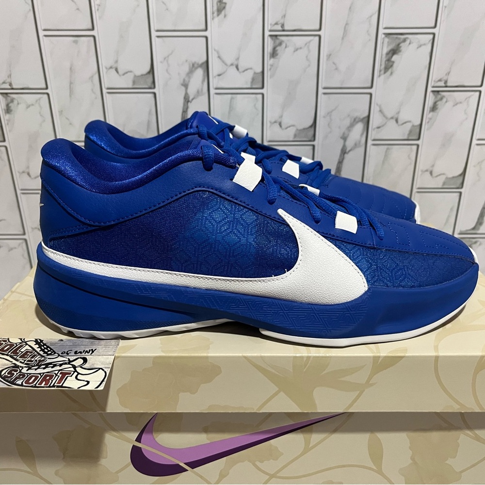 New Nike Zoom Freak 5 TB Promo Basketball Shoes Giannis Jordan Kobe Royal Blue